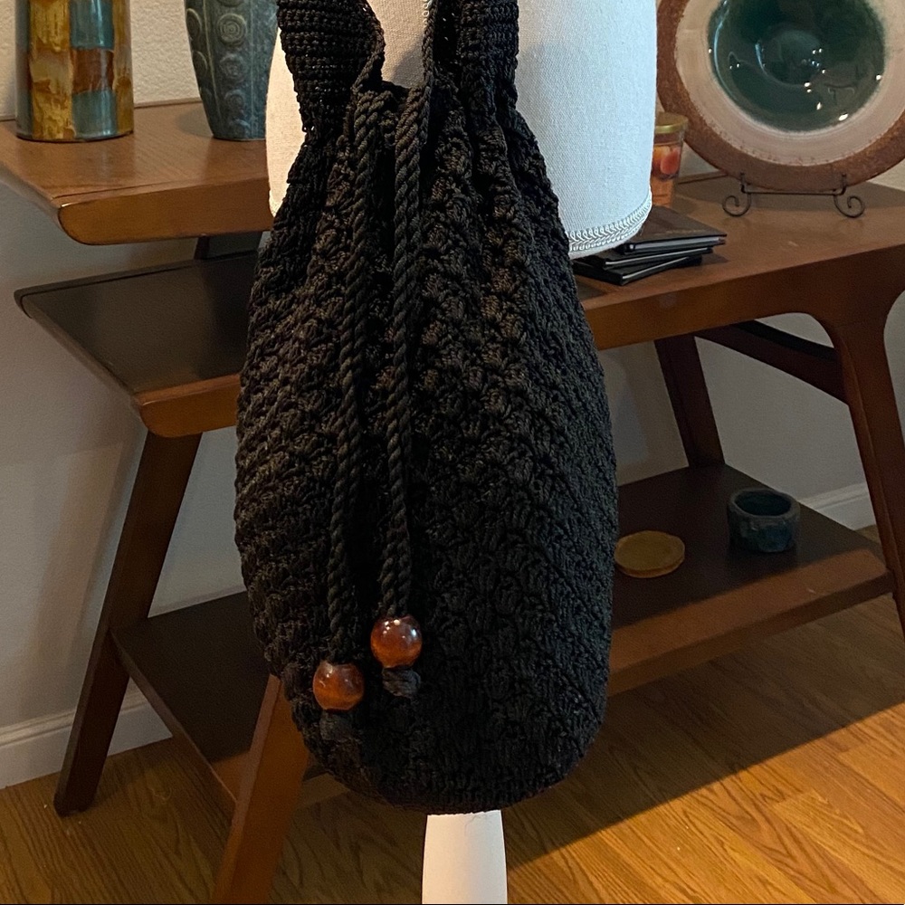 Crochet Drawstring Bucket Bag